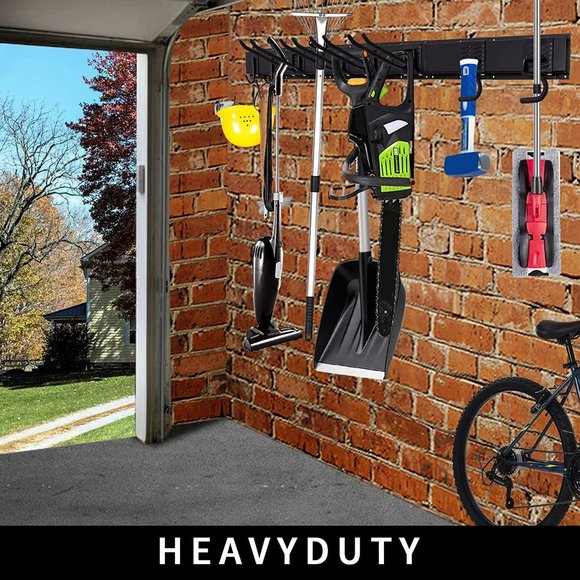 Garage Tool Organizer Wall Mount, 11 PCS Garden Tool Rack Storage - Picture 2 of 9